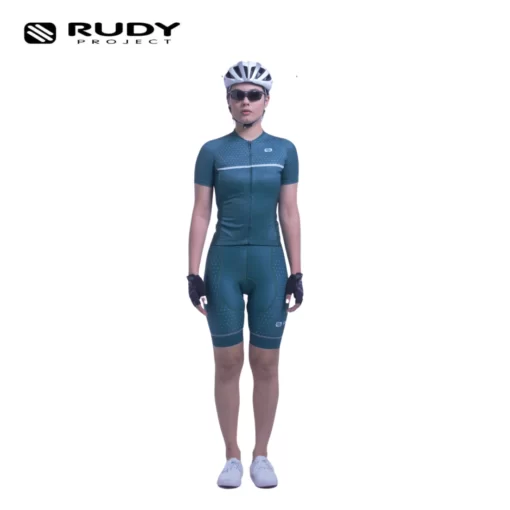 Rudy Project Womens Road Cycling Shorts in Green Model 1